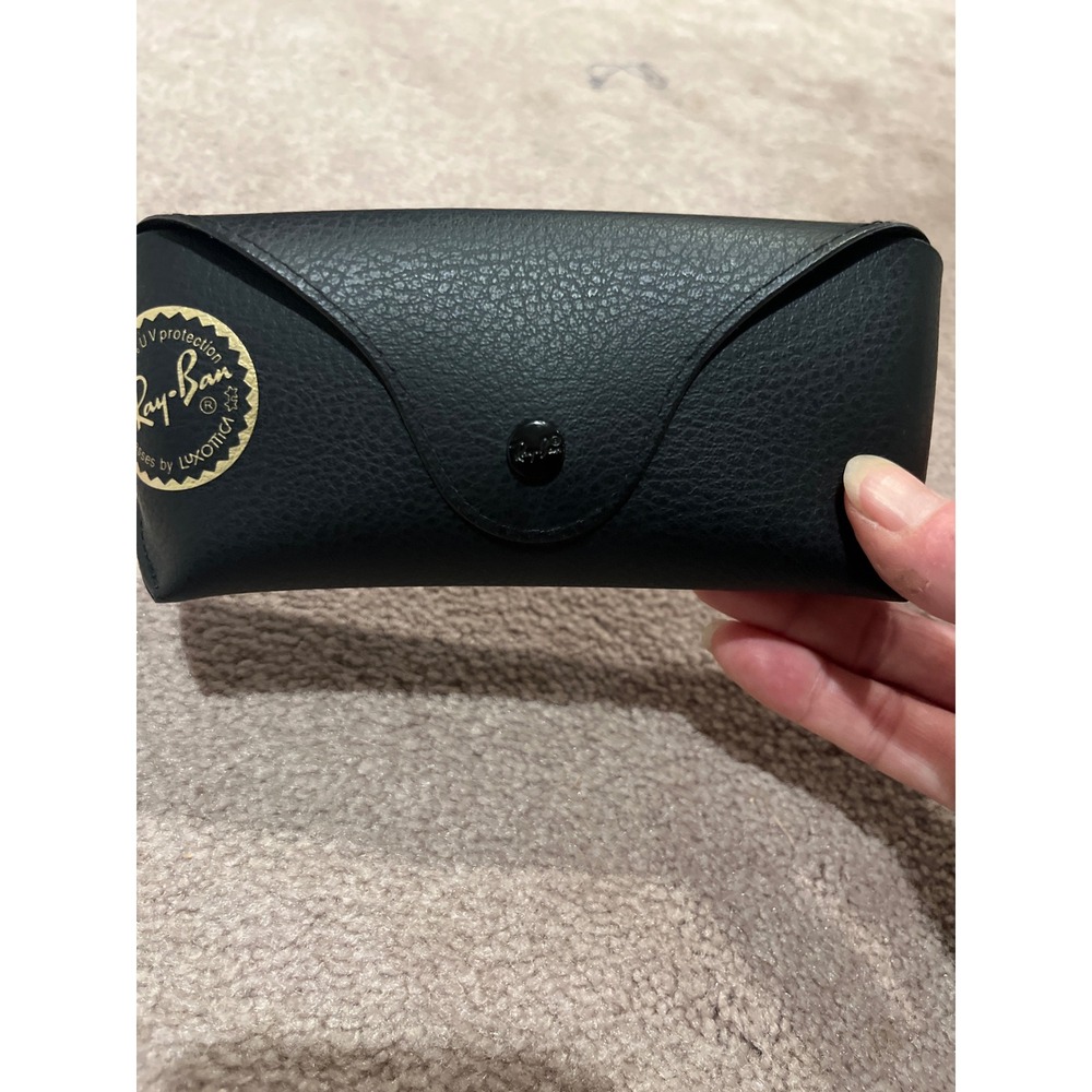 Ray-Ban Black Faux Leather Sunglasses Case with Cleaning Cloth